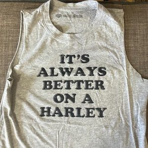 “It’s always better on a Harley” tank top. New. Worn a couple of times.